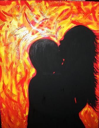 Painting titled "Passion" by J.Leigh, Original Artwork