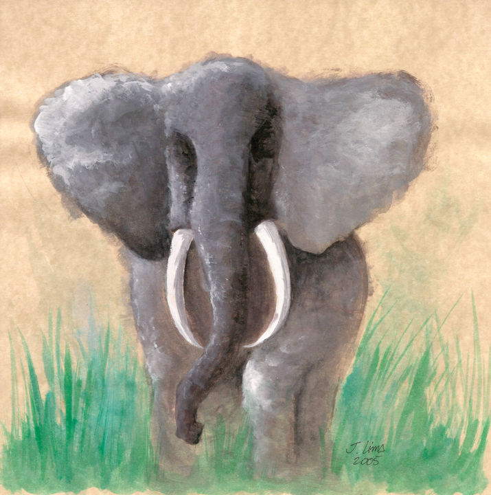 Painting titled "elefante.jpg" by J. Lima, Original Artwork, Watercolor