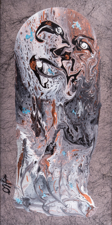 Painting titled "INFERNO DI DANTE" by Jlo Grussenmeyer, Original Artwork, Acrylic