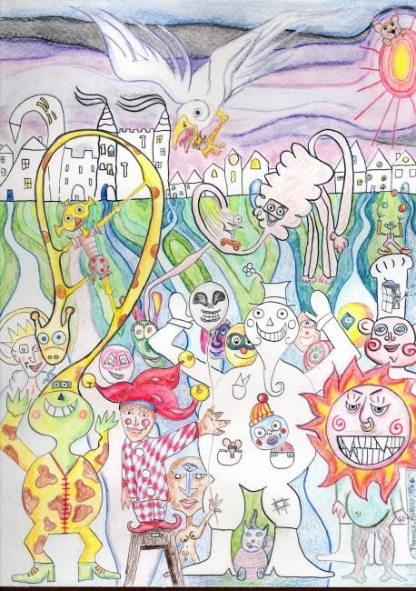 Peinture intitulée "procession_vf.jpg" par Jean Luc Sida, Œuvre d'art originale,