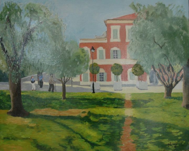 Painting titled "Le musée Matisse" by Jacques Lunaud, Original Artwork, Oil