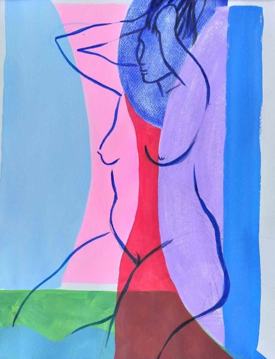 Peinture intitulée "FEMME SE COIFFE" par Jean-Louis Valera, Œuvre d'art originale, Acrylique