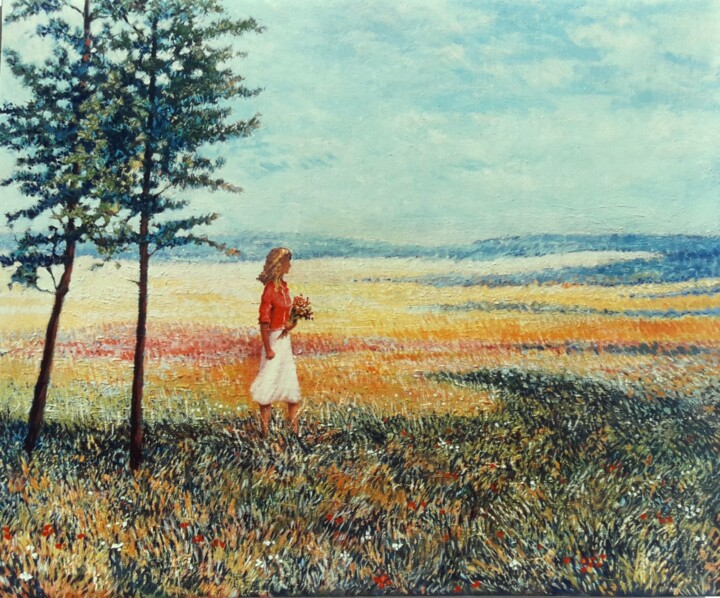 Painting titled "Lumière d'Ardenne" by Jm Guenard, Original Artwork, Oil