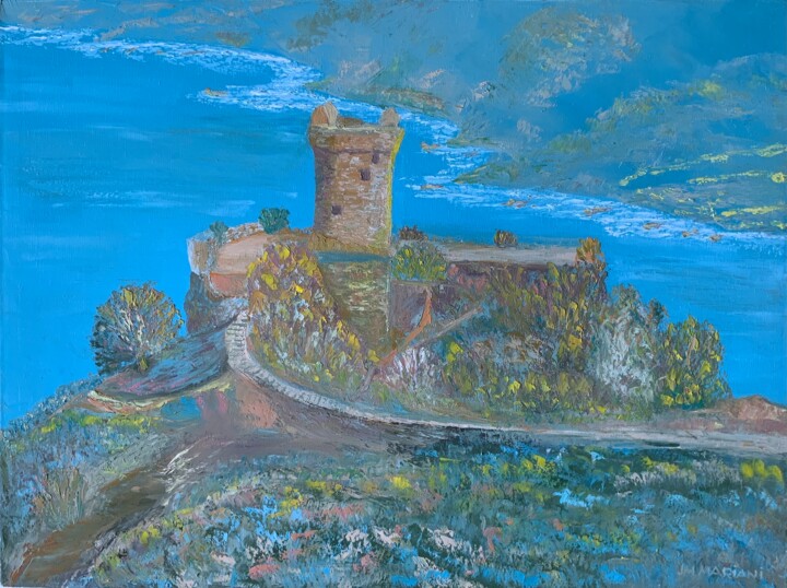 Картина под названием "Tour de Nonza - Cor…" - Jm Mariani, Подлинное произведение искусства, Масло Установлен на Деревянная…