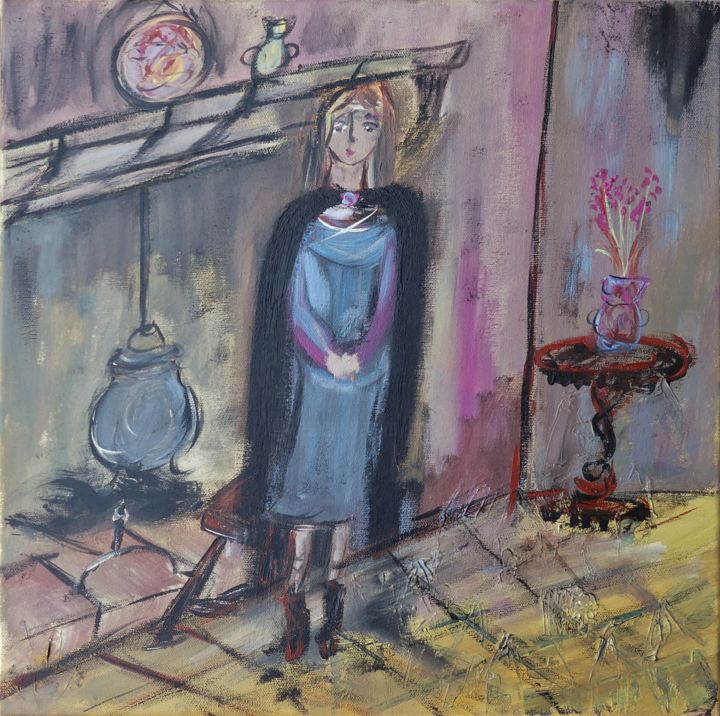 Painting titled "Près de l'âtre" by Jean-Marc Zabouri, Original Artwork