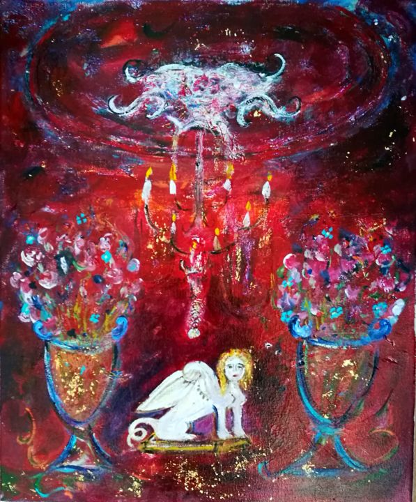 Painting titled "Sphynx entre deux â…" by Jean-Marc Zabouri, Original Artwork