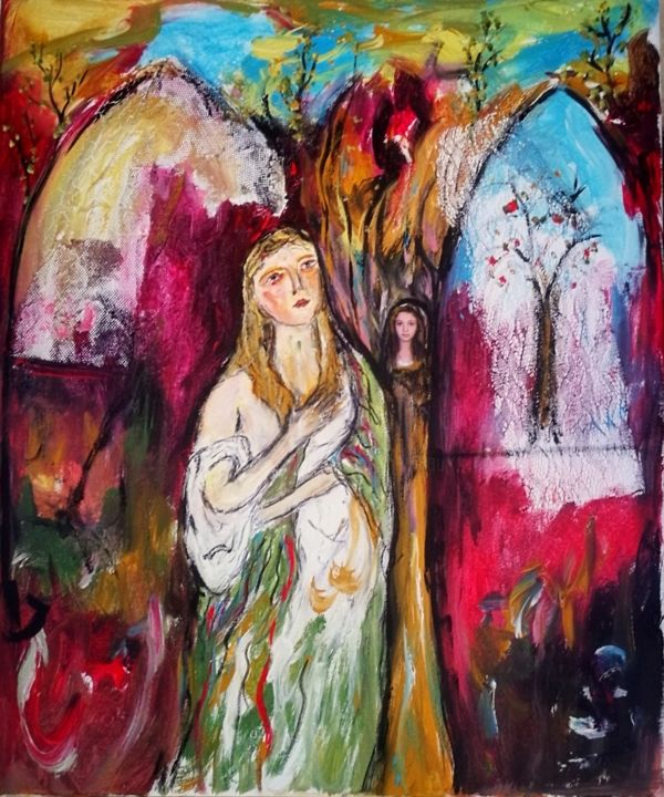 Pittura intitolato "La vierge Mère" da Jean-Marc Zabouri, Opera d'arte originale