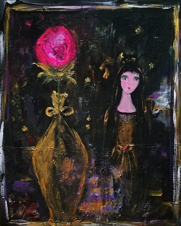 Peinture intitulée "Rose" par Jean-Marc Zabouri, Œuvre d'art originale, Acrylique