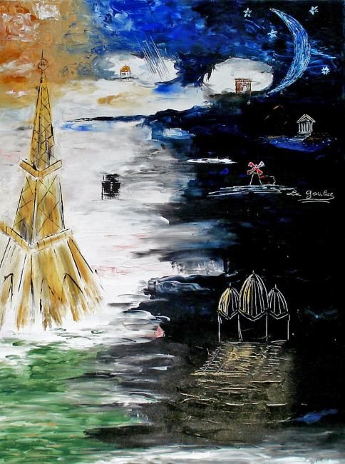 Painting titled "Paris by night." by Jean-Marc Zabouri, Original Artwork