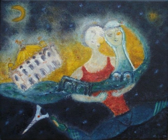Peinture intitulée "L'étoile filante." par Jean-Marc Zabouri, Œuvre d'art originale