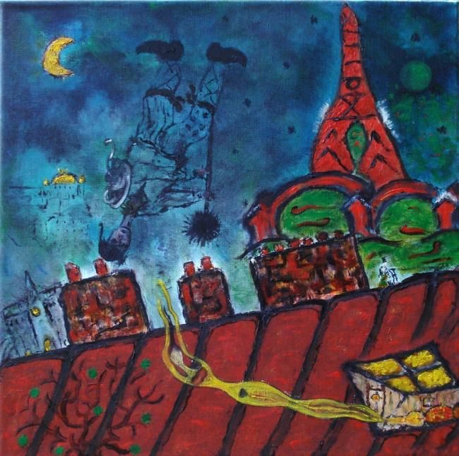 Painting titled "Incendie dans les c…" by Jean-Marc Zabouri, Original Artwork