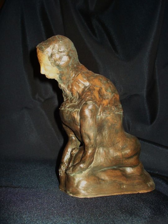 Sculpture titled "La prière" by Jean-Marc Zabouri, Original Artwork