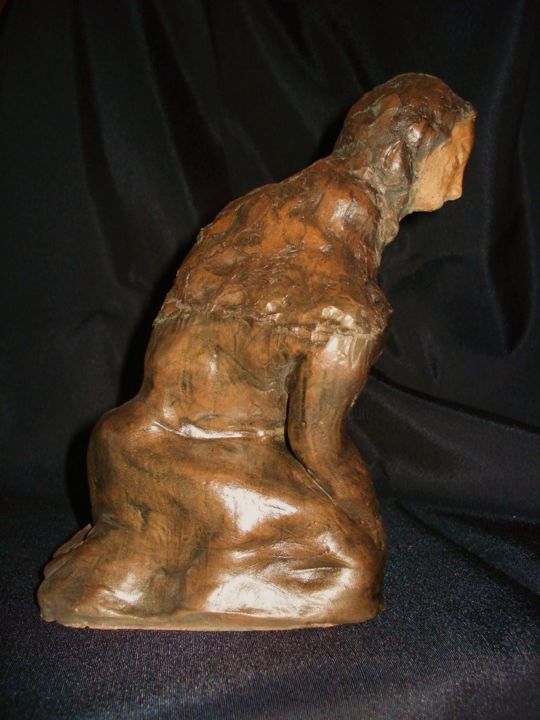 Sculpture titled "La prière" by Jean-Marc Zabouri, Original Artwork