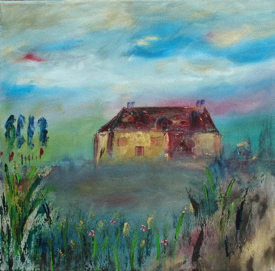 Painting titled "La maison des senti…" by Jean-Marc Zabouri, Original Artwork