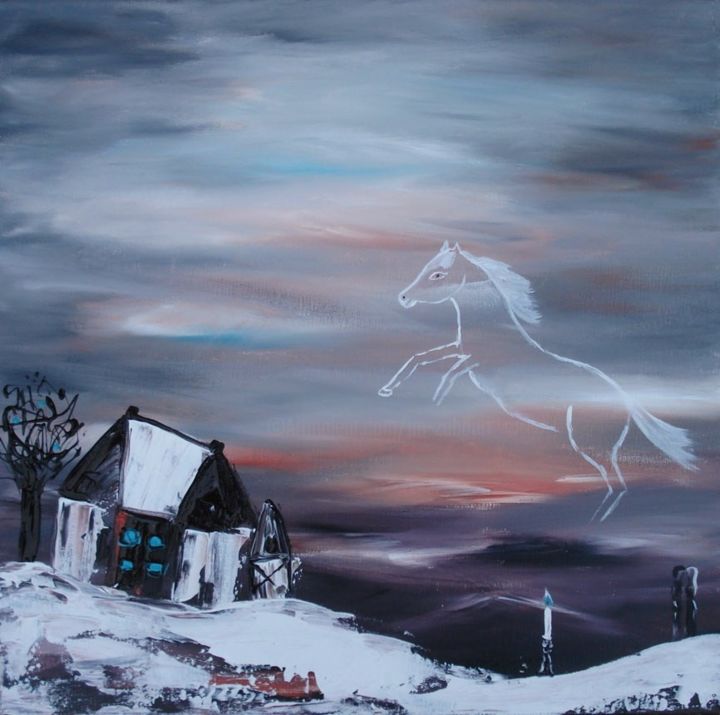 Painting titled "Par une nuit magique" by Jean-Marc Zabouri, Original Artwork