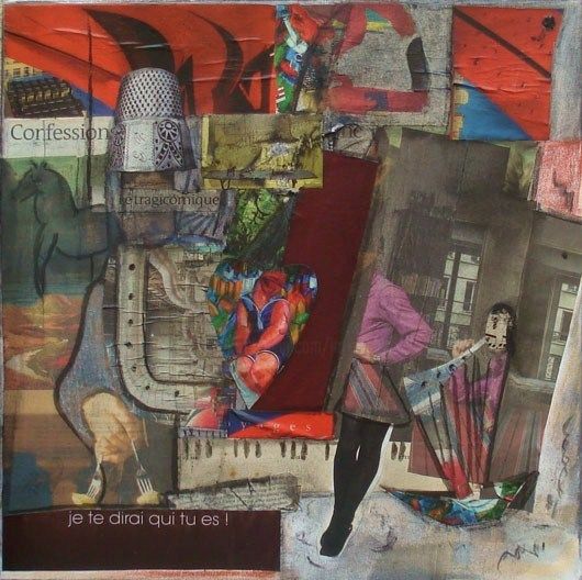 Collages titled "Je te dirai qui tu…" by Jean-Marc Zabouri, Original Artwork
