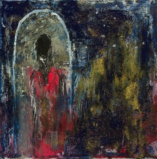 Pittura intitolato "Par la porte, dérob…" da Jean-Marc Zabouri, Opera d'arte originale