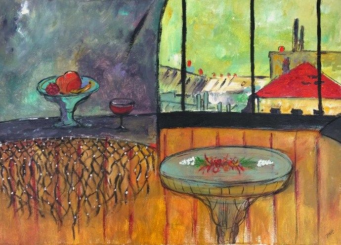 Painting titled "Sous les toits" by Jean-Marc Zabouri, Original Artwork