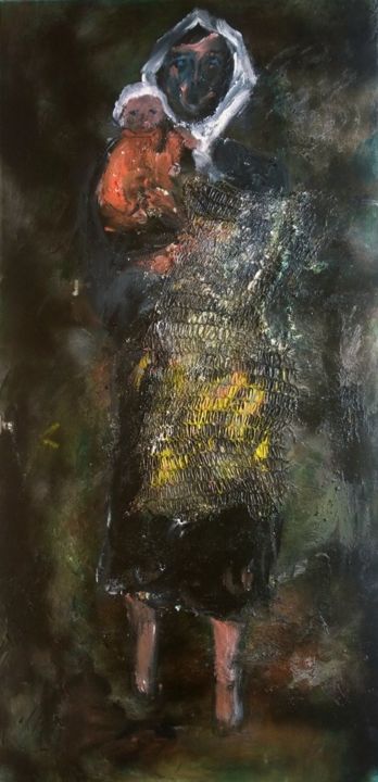 Painting titled "Ma vie, qu'est-ce-q…" by Jean-Marc Zabouri, Original Artwork