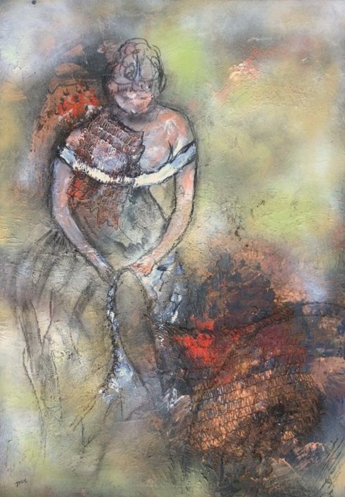 Malerei mit dem Titel "Le corset" von Jean-Marc Zabouri, Original-Kunstwerk, Acryl