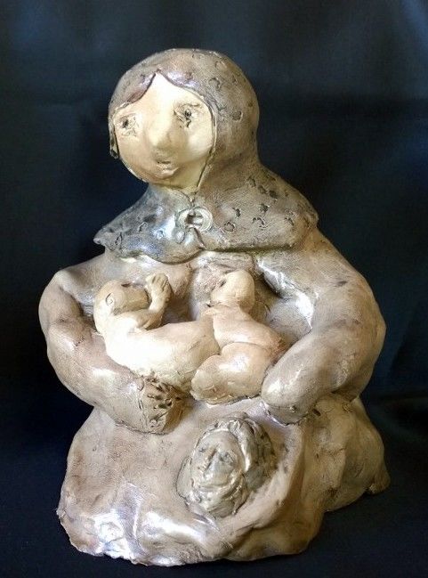 Sculptuur getiteld "Maternité" door Jean-Marc Zabouri, Origineel Kunstwerk