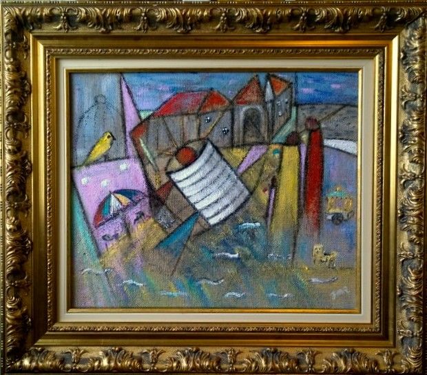 Painting titled "morgat-1970-acryl-s…" by Jean-Marc Zabouri, Original Artwork