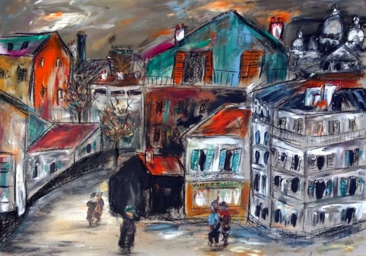 Painting titled "Le vieux Paris" by Jean-Marc Zabouri, Original Artwork
