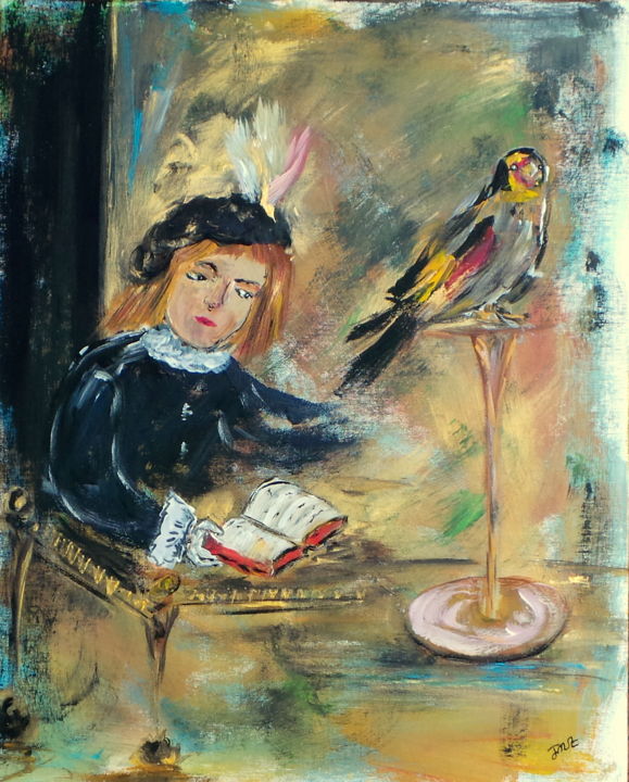 Painting titled "L'enfant et le char…" by Jean-Marc Zabouri, Original Artwork