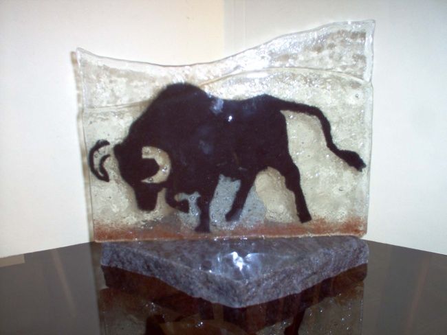 Sculpture titled "Black Bull" by Jmarc, Original Artwork