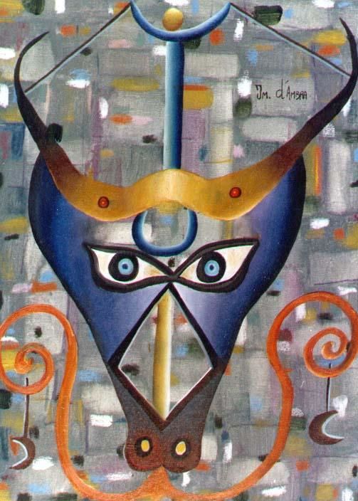 Painting titled "Taureau" by Jean Marc D'Ambra, Original Artwork