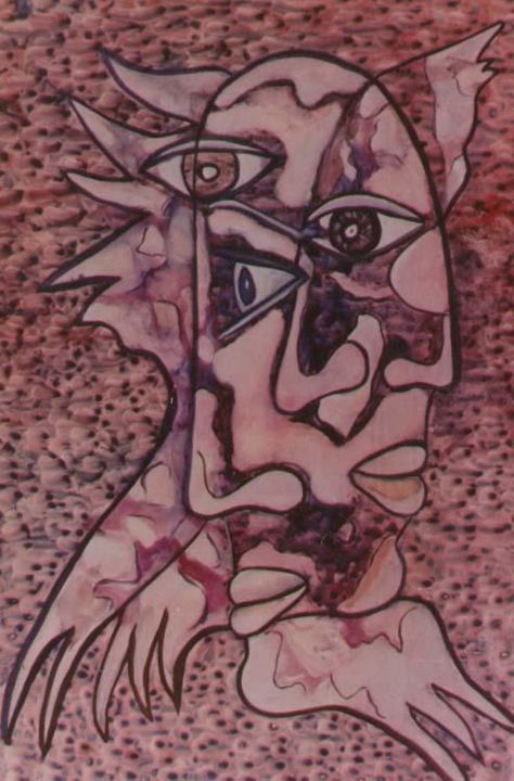 Painting titled "Visages" by Jean Marc D'Ambra, Original Artwork