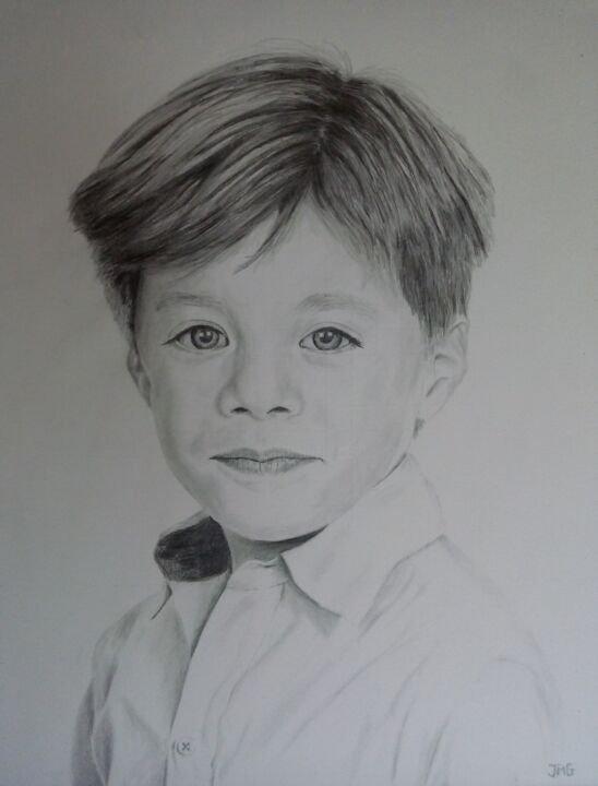 Drawing titled "Hugo" by Jean-Marc Gilles, Original Artwork, Pencil