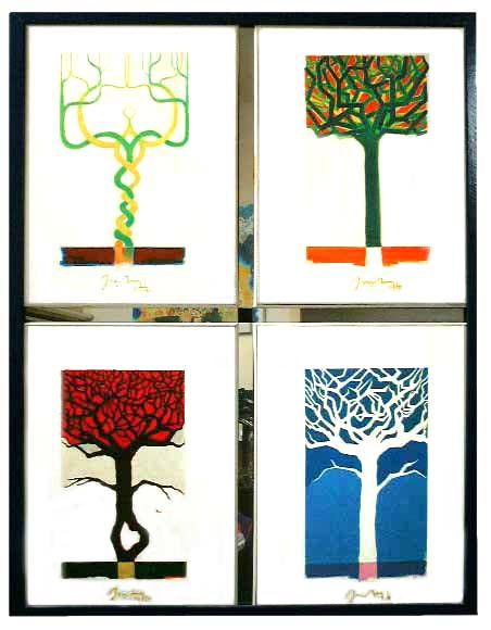 Peinture intitulée "Les 4 saisons" par Jean-Marie Holterbach, Œuvre d'art originale, Huile