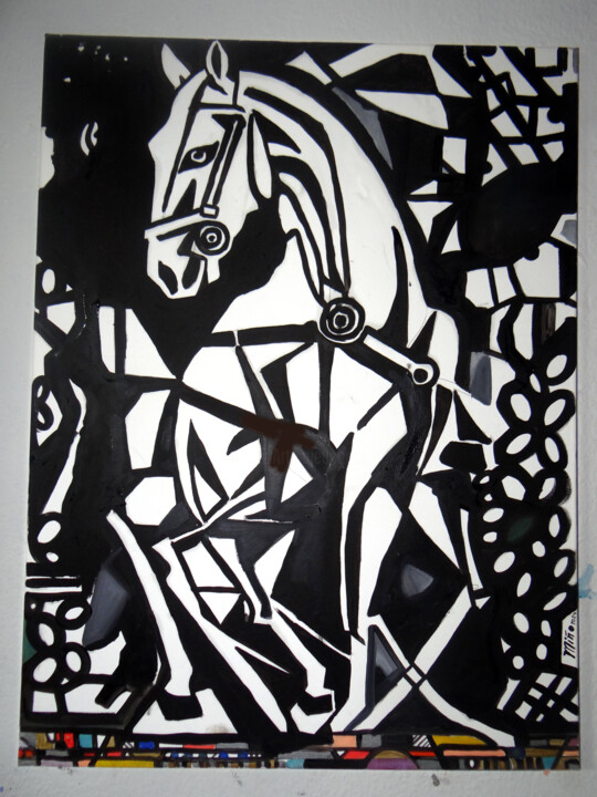 Painting titled ""Caballo 0001"" by Jorge Miño, Original Artwork, Oil