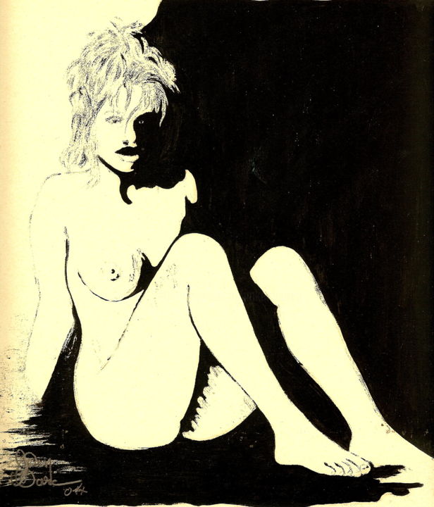 Malarstwo zatytułowany „noir et blanc” autorstwa Jean-Marc Kéraudren, Oryginalna praca, Atrament