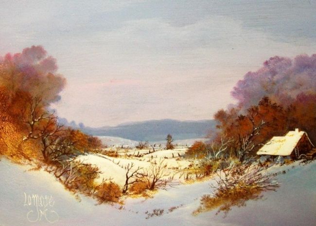 Peinture intitulée "Crépuscule d'hiver" par Jean-Marie Lamare, Œuvre d'art originale, Autre