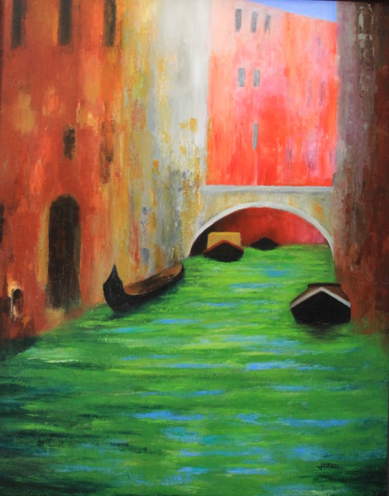 Peinture intitulée "Canal de Venecia" par Jaime Martí, Œuvre d'art originale