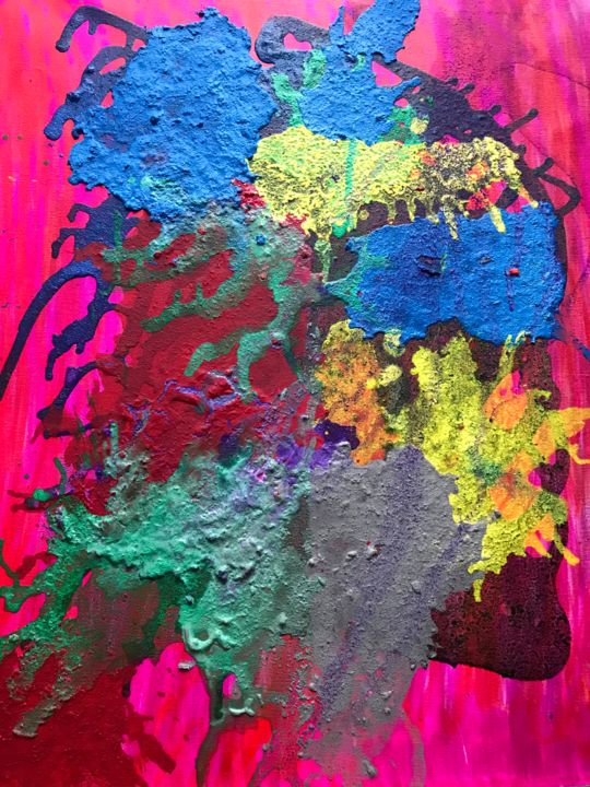 Painting titled "Island Locs" by Judith Mosley, Original Art, Acrylic
