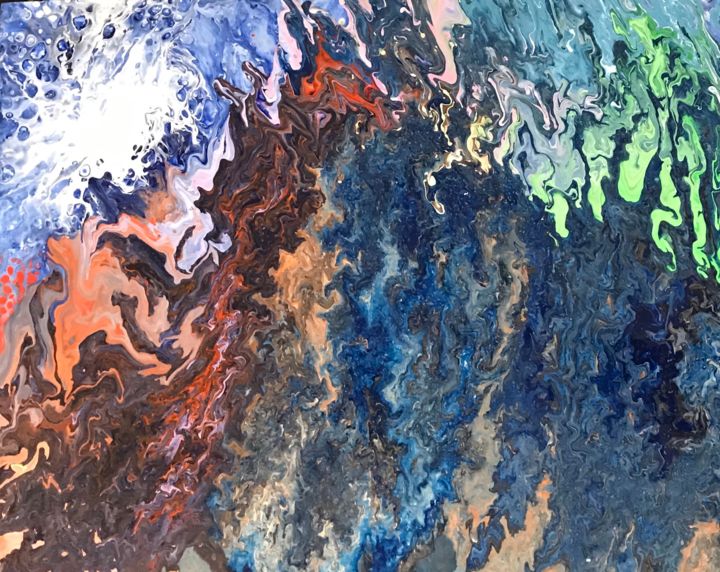 Painting titled "Ice Star" by Judith Mosley, Original Art, Acrylic