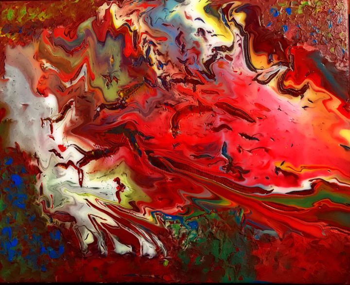 Painting titled "On the Slope" by Judith Mosley, Original Art, Acrylic