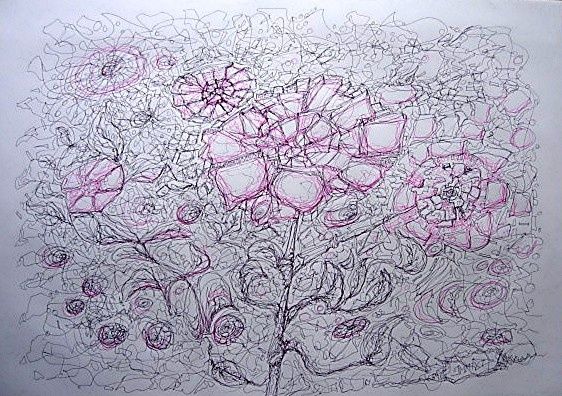 Peinture intitulée "5-  la fleur" par Jmmixt, Œuvre d'art originale