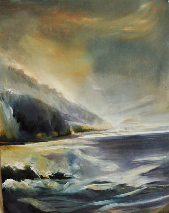 Peinture intitulée "Mer et Montagne" par Jean-Michel Rackelboom, Œuvre d'art originale, Acrylique
