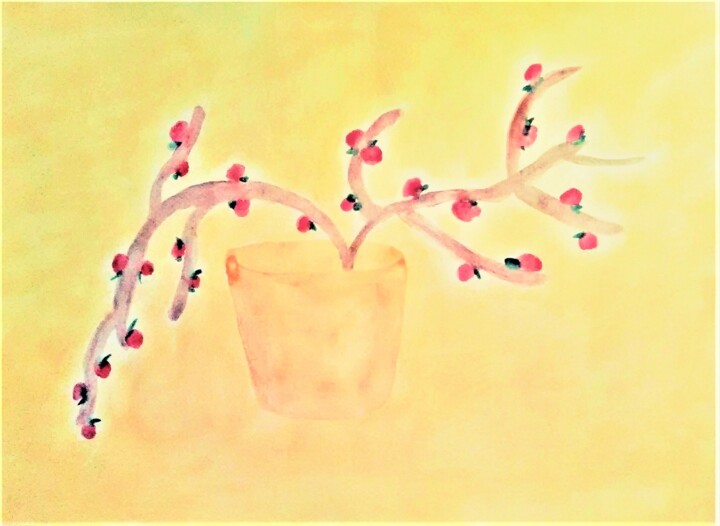 Painting titled "NEW BERRIES" by Jmsbell, Original Artwork, Watercolor