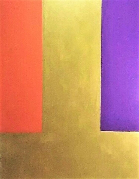 Painting titled "GOLD INTERLUDE" by Jmsbell, Original Artwork, Acrylic