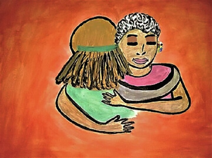 Ζωγραφική με τίτλο "KINDRED LOVE" από Jmsbell, Αυθεντικά έργα τέχνης, Ακουαρέλα
