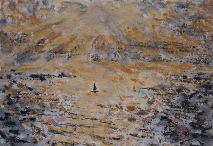 Peinture intitulée "Solitaire lumière o…" par Jean-Marc Subira, Œuvre d'art originale, Pastel