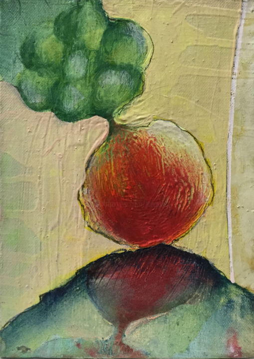 Картина под названием "space frut  6" - Brasier Jeanoel, Подлинное произведение искусства, Масло