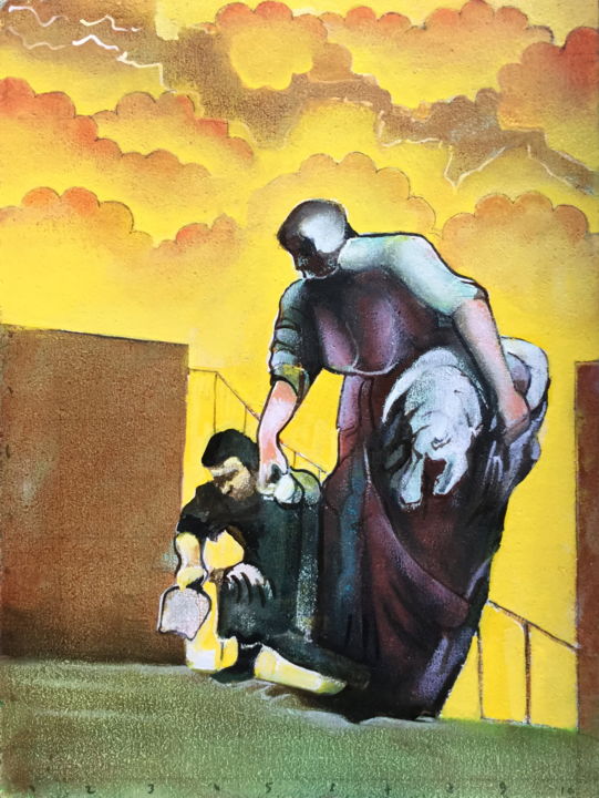 Painting titled "d'après Daumier 2" by Brasier Jeanoel, Original Artwork, Oil