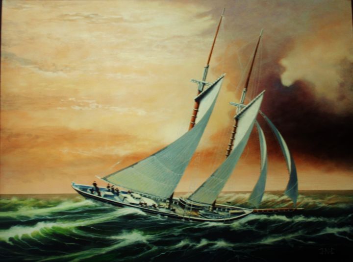 Painting titled "bateaux-001.jpg" by Jean-Noel Cognet, Original Artwork