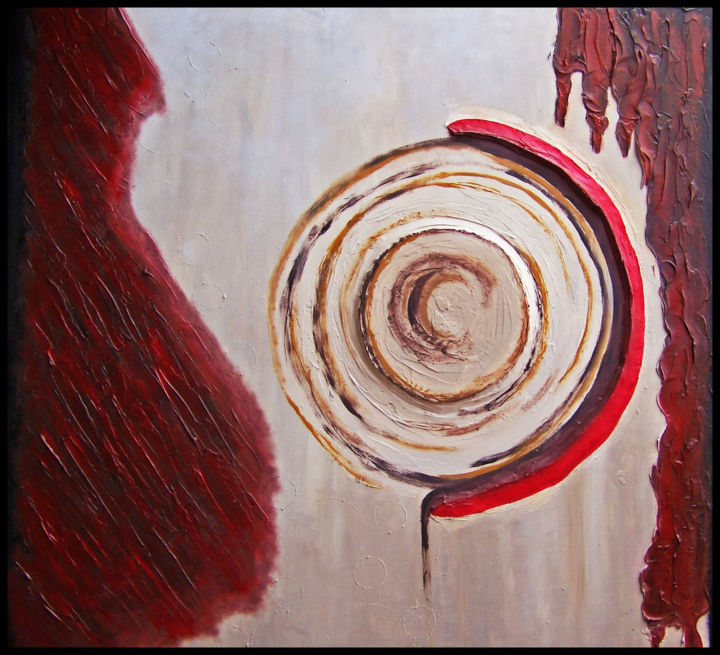 Картина под названием "Mantra II 36x36x1.5…" - Jo Moore, Подлинное произведение искусства, Масло